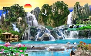 Tranh in phong thủy hồ nước trong xanh