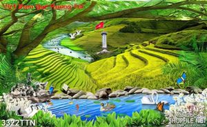 Tranh ruộng xanh việt nam in uv