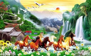 Tranh ngựa bát mã in uv