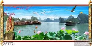 Tranh phong thủy hoa sen trang trí