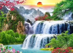 Tranh sơn thủy hữu tình thác nước nghệ thuật