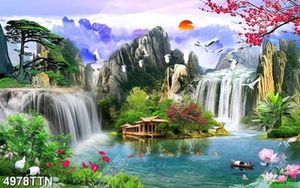 Tranh sơn thủy nghệ thuật trang trí nội thất