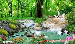 Tranh phong cảnh thác nước trong khu rừng đẹp nhất