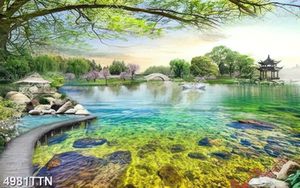 Tranh dán tường thiên nhiên phong cảnh mùa thu