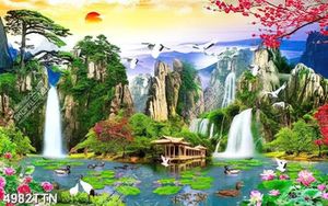 Tranh phong thủy mùa xuân in kính chất lượng cao