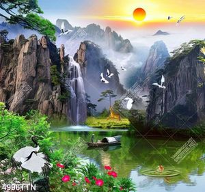 Tranh thư pháp thác nước treo tường