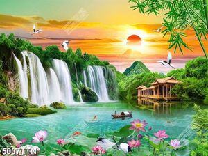 Tranh thác nước phong thủy trang trí nội thất