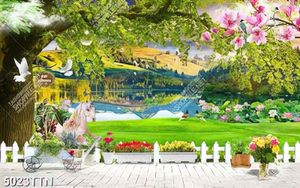 Tranh phong cảnh thiên nhiên mùa xuân hoa tulip nở rộ