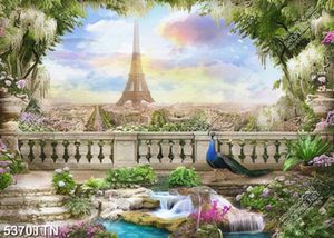 Tranh ban công hướng ra tháp eiffel nghệ thuật