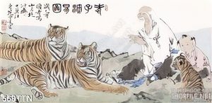 Tranh thư pháp hổ treo tường