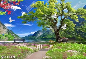 Tranh trang trí phòng khách thiên nhiên tươi đẹp file psd