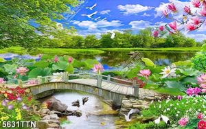 Tranh dán tường 3d phong cảnh thiên nhiên tuyệt đẹp