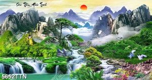 Tranh phong thủy hữu tình tuyệt đẹp file gốc