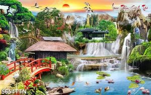Tranh đính đá lưu thủy sinh tài