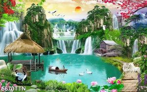 Tranh cành đào và phong cảnh núi non tuyệt đẹp file gốc
