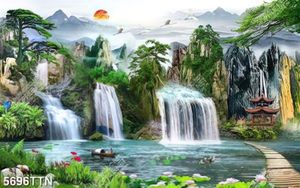 Tranh treo tường 3d thác nước phong thủy đẹp