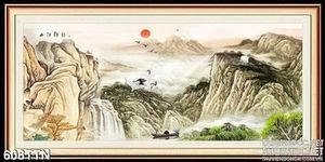 Tranh thư pháp thác nước trang trí treo tường