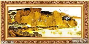 Tranh thư pháp thác nước kim tiền