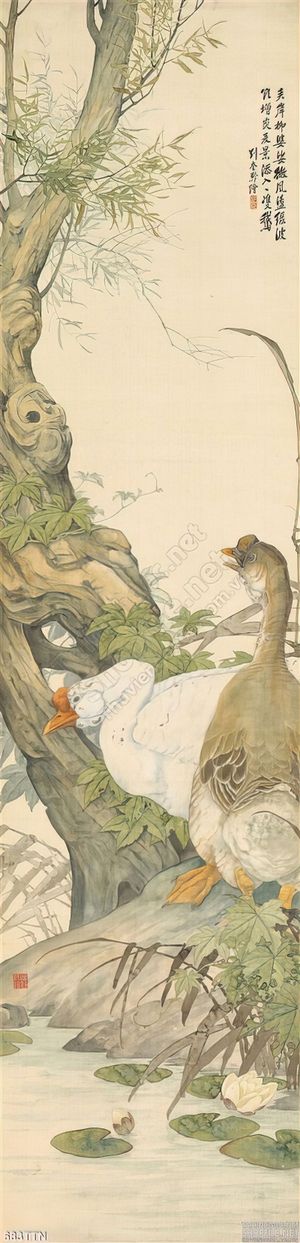 Tranh thư pháp phong thủy chim hạc