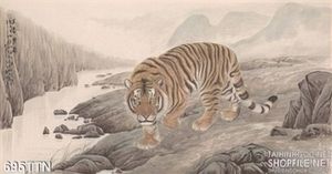Tranh thư pháp con hổ treo tường đẹp