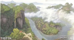 Tranh thư pháp thác nước treo tường