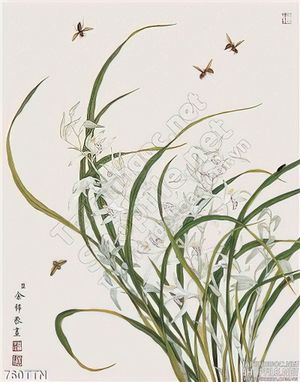 Tranh thư pháp hoa lan treo tường đẹp
