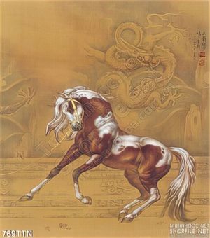 Tranh thư pháp ngựa phong thủy