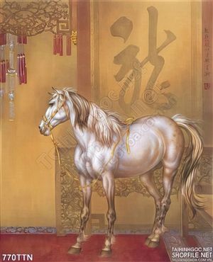 Tranh thư pháp ngựa phong thủy nghệ thuật