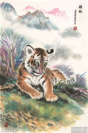 Tranh thư pháp hổ phong thủy nghệ thuật