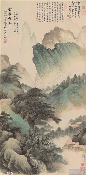 Tranh thư pháp thác nước đẹp