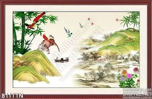Tranh thư pháp sơn dầu treo tường đẹp