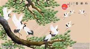 Tranh thư pháp chim Hạc nghệ thuật