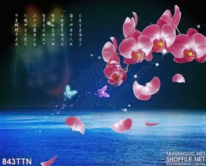 Tranh thư pháp hoa Lan đẹp độc đáo