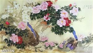 Tranh thư pháp hoa mẫu đơn đẹp