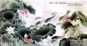 Tranh thư pháp hoa sen phong thủy đẹp
