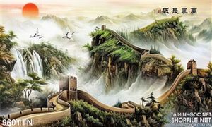 Tranh thư pháp thác nước phong thủy đẹp