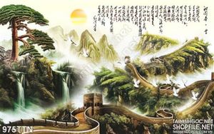 Tranh thư pháp thác nước phong thủy nghệ thuật