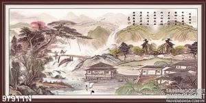 Tranh thư pháp sơn dầu treo tường đẹp