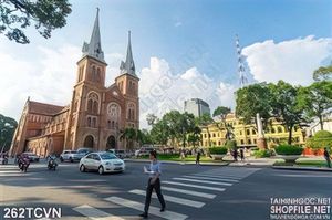 Tranh thắng cảnh Việt Nam nhà thờ Đức Bà