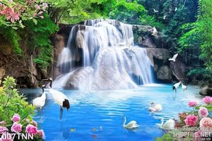 Tranh thiên nhiên thác nước phong thủy đẹp