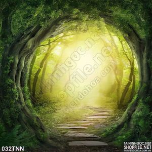Tranh thiên nhiên con đường xanh