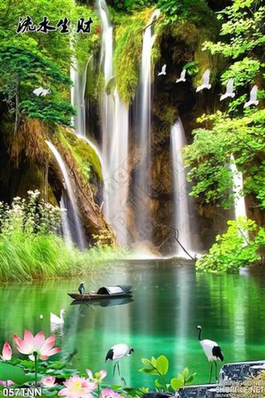 Tranh thiên nhiên và suối trang trí
