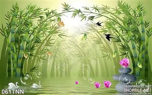 Tranh thiên nhiên và cây tre trang trí tường