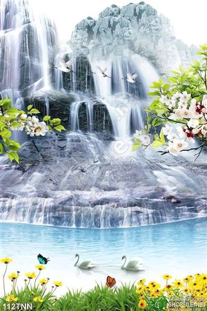 Tranh thiên nhiên thác nước treo tường đẹp độc đáo