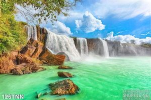 Tranh thiên nhiên và thác nước trang trí đẹp