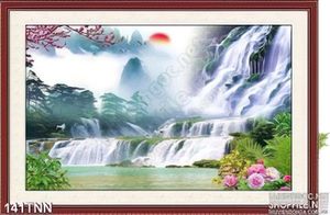 Tranh thiên nhiên thác nước đẹp trang trí