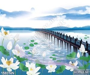 Tranh thiên nhiên hoa sen trang trí
