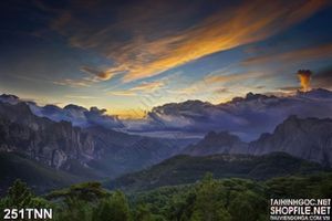 Tranh thiên nhiên núi cao hùng vĩ đẹp