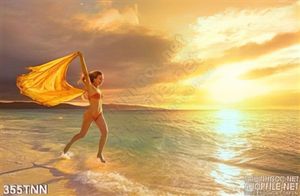 Tranh thiên nhiên biển hoàng hôn đẹp