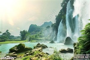 Tranh thiên nhiên thác nước độc đáo treo tường